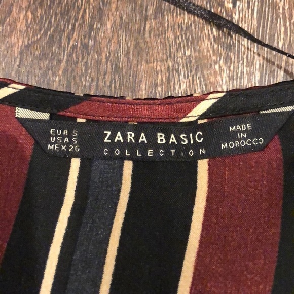 ZARA Striped Satin Wrap Blouse - Picture 5 of 5